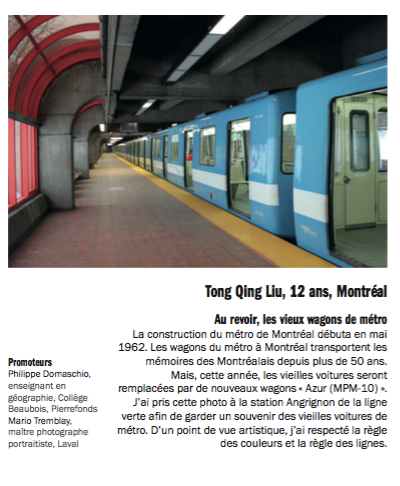 Photo 3e prix : Tong Qing Liu, 12 ans, Montréal