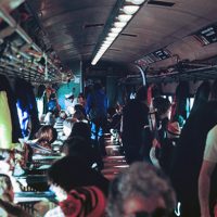 À bord du train, 22 janvier 1978 – Photo : Diane Brault